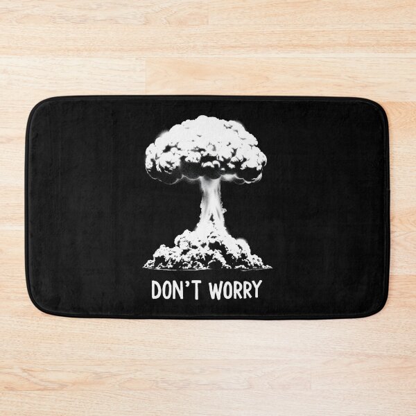 Item preview, Don't Worry Mushroom Cloud Atomic War Stencil Graffiti Subverting designed and sold by Bela-Manson.