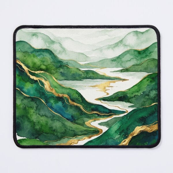 Item preview, Victoria Hills in Watercolor and Gold - Argentine Landscapes designed and sold by Esencia Argentina.