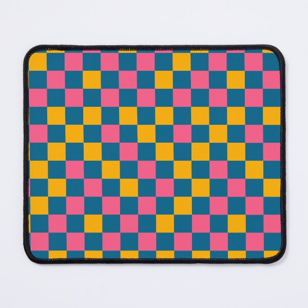 Item preview, Pink And Yellow On Blue Checkered Pattern designed and sold by PatternTitan.