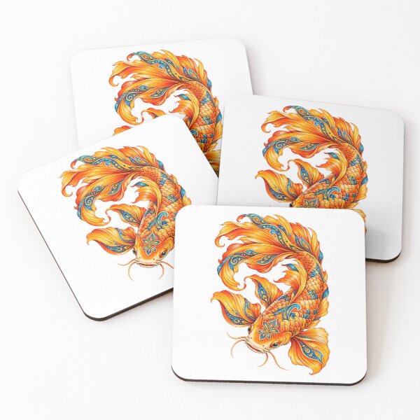 Item preview, Bohemian Golden Koi — Flowing Fins in Orange & Blue designed and sold by PeanutGalSean.