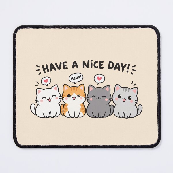 Item preview, Kawaii Four Cats Have Nice Day Pastel Tee designed and sold by Yellowriversss.