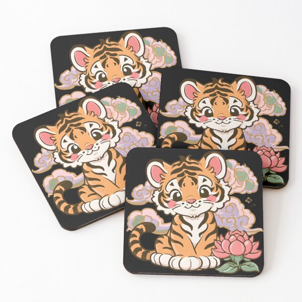 Item preview, Cute Korean Tiger – Kawaii Korean Tiger & Traditional Folk Art designed and sold by NovaBlossomCo.