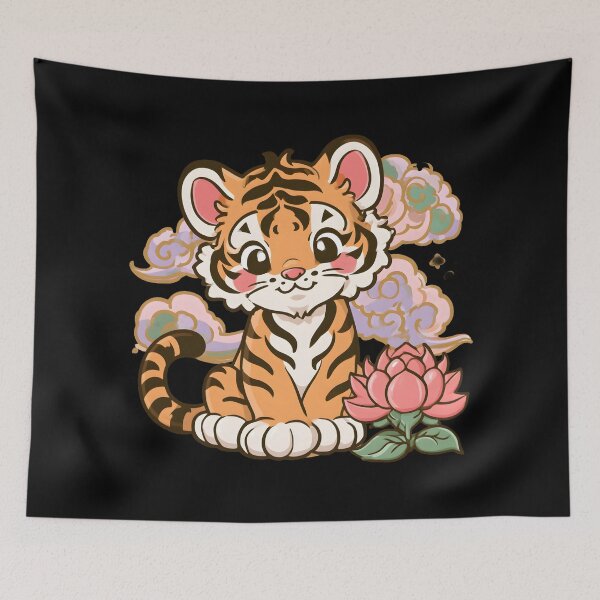 Item preview, Cute Korean Tiger – Kawaii Korean Tiger & Traditional Folk Art designed and sold by NovaBlossomCo.