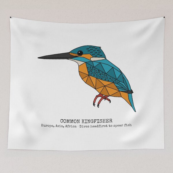 Item preview, Geometric Common Kingfisher designed and sold by AnimalsKnowAll.