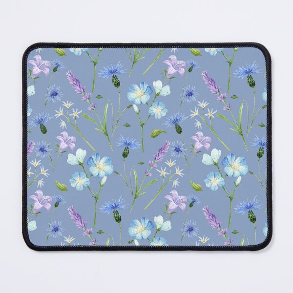 Item preview, Blue and Purple Wildflowers on Blue Background designed and sold by White Rabbit Design .