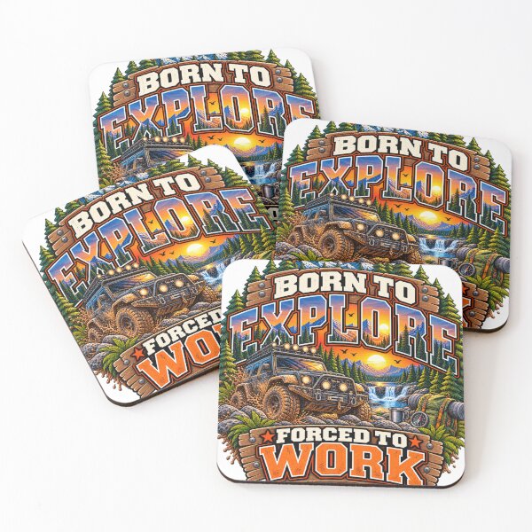 Item preview, Born to Explore Forced to Work T-Shirt – Off Road Adventure Graphic Tee designed and sold by RG3D Project .