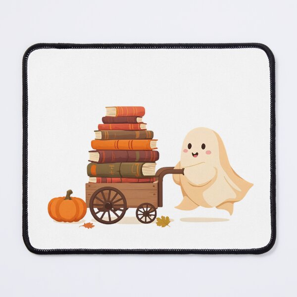 Item preview, Ghost Pulling Wagon of Books Sticker – Cute Fall Reading Bookish Autumn Book Lover Halloween Sticker designed and sold by abdelski.