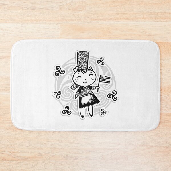 Item preview, Breton girl with flag and celtic triskels designed and sold by Art of Sun.