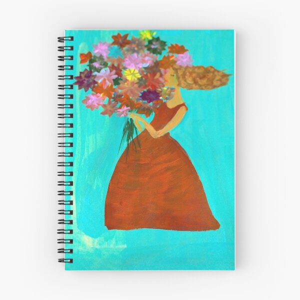 Item preview, Woman with Colorful Flower Bouquet Acrylic Painting designed and sold by AniLisa.
