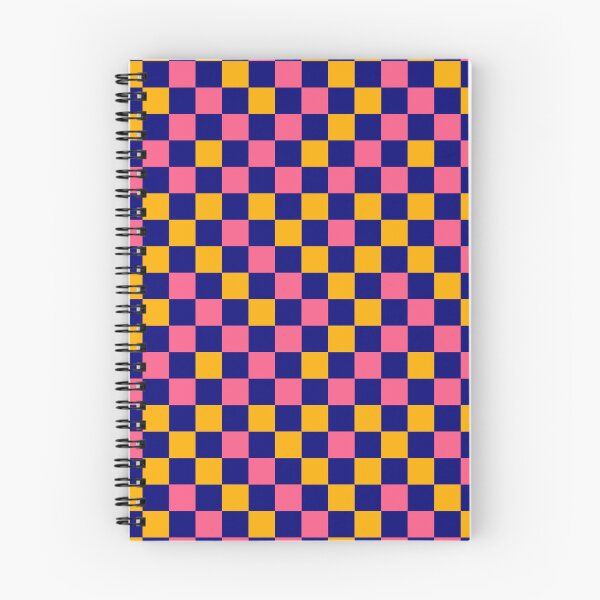 Item preview, Pinkk And Yellow On Navy Blue Checkered Pattern   designed and sold by PatternTitan.