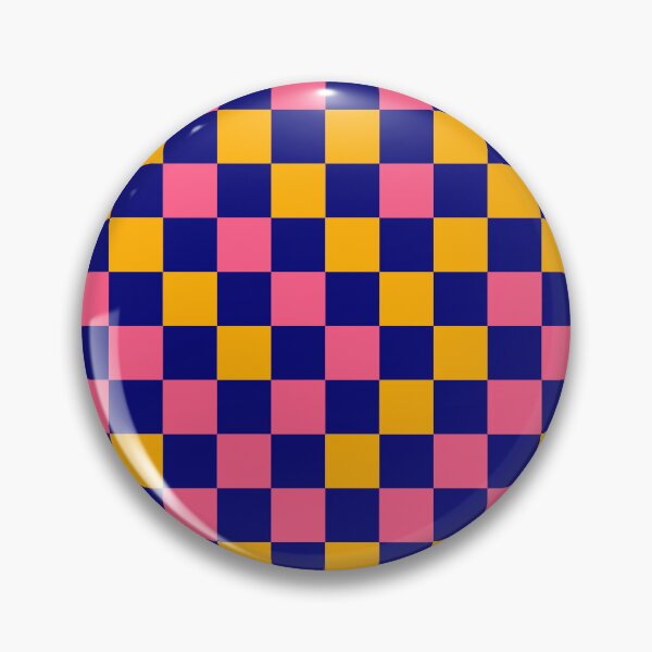 Item preview, Pinkk And Yellow On Navy Blue Checkered Pattern   designed and sold by PatternTitan.