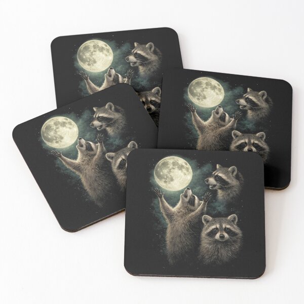 Item preview, Moonlit Raccoons Under Full Moon designed and sold by SassCity.