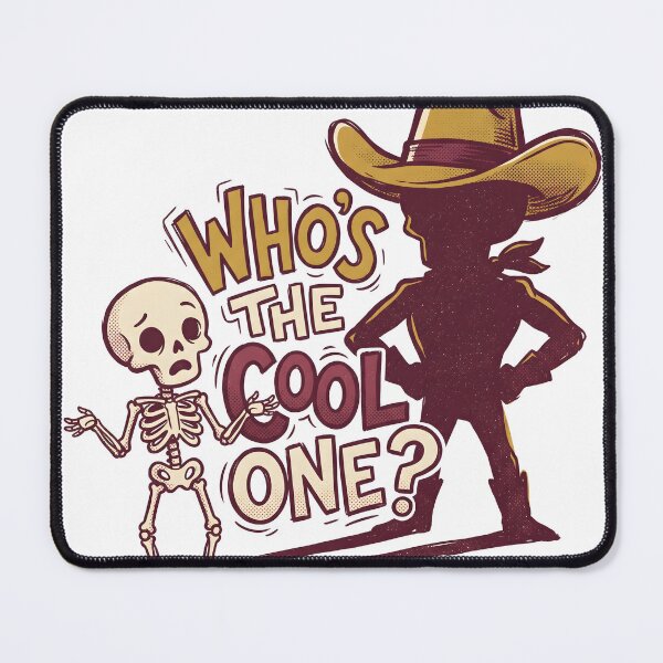 Item preview, Skeleton Points Toward a Shadow in a Cowboy Hat designed and sold by MisteryDesigner.