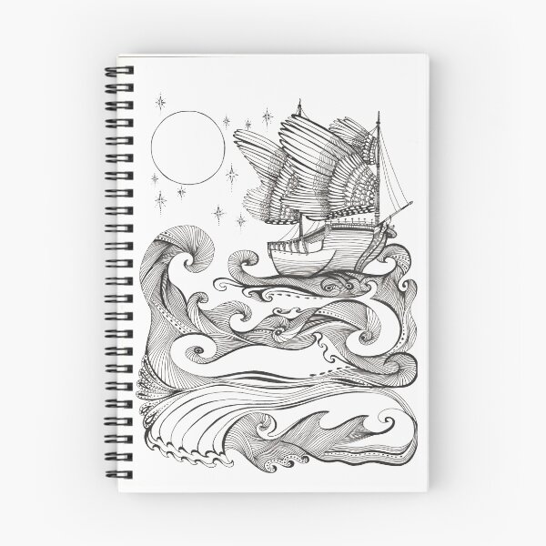 Item preview, Ship and Moon designed and sold by VoilaNoir.