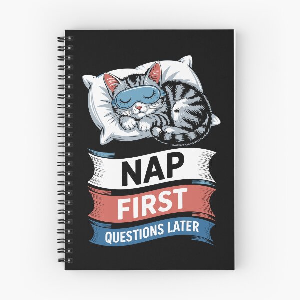 Item preview, Nap First Questions Later – Funny Sleepy Cat Sleeping Mask Art designed and sold by jkrphoto.