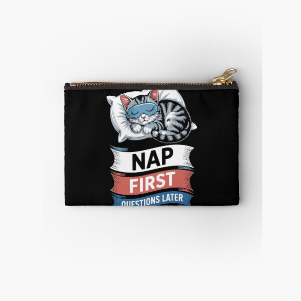 Item preview, Nap First Questions Later – Funny Sleepy Cat Sleeping Mask Art designed and sold by jkrphoto.