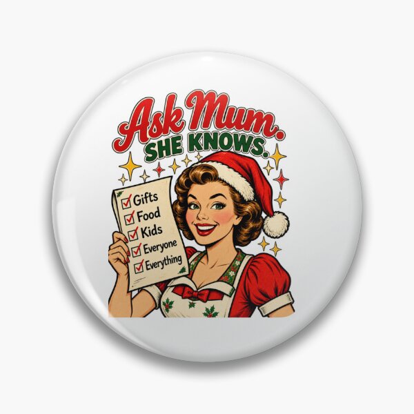 Item preview, Ask Mum She Knows Funny Christmas Mum Retro Holiday Design designed and sold by The-Strikes.