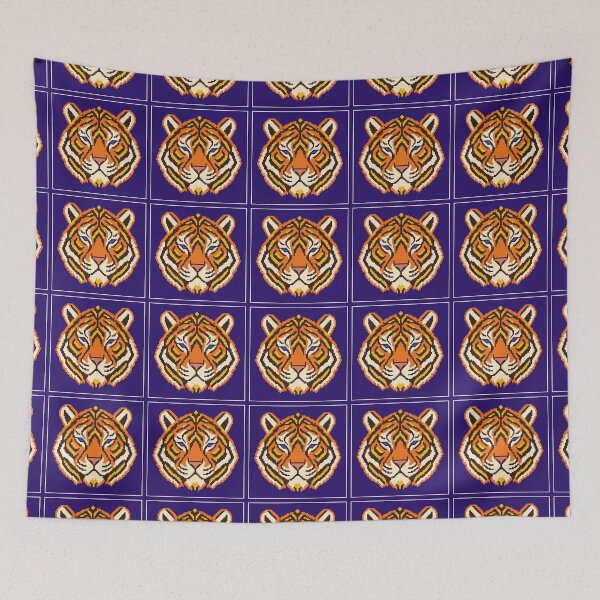 Item preview, Royal Tiger Needlepoint – Geometric Tiger Cushion Design designed and sold by astersgraphics.