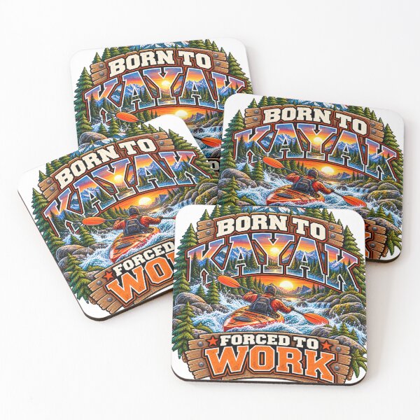 Item preview, Born to Kayak Forced to Work T-Shirt – Kayaking Adventure Graphic Tee designed and sold by RG3D Project .