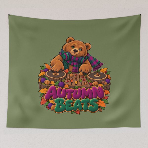 Item preview, Autumn Beats – Cozy Bear DJ designed and sold by Aimetoi.