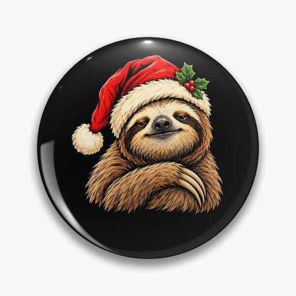 Item preview, Sleepy Christmas Sloth Wearing Santa Hat Holiday Humor designed and sold by Moizento.