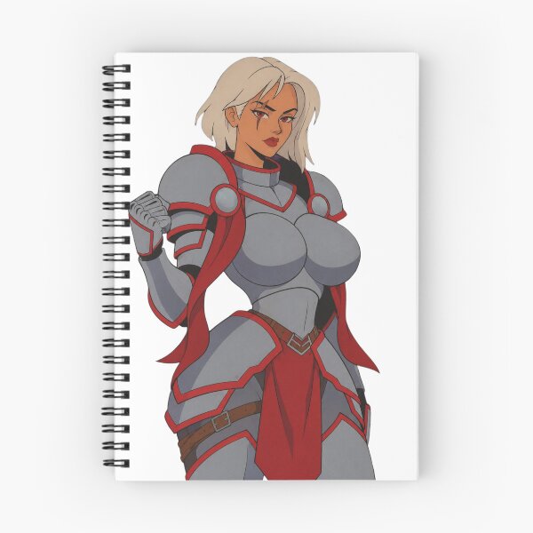 Item preview, Vintage Fantasy Warrior Woman – Red Armor Retro Anime Pin Up designed and sold by  Hollow Moon Studios..