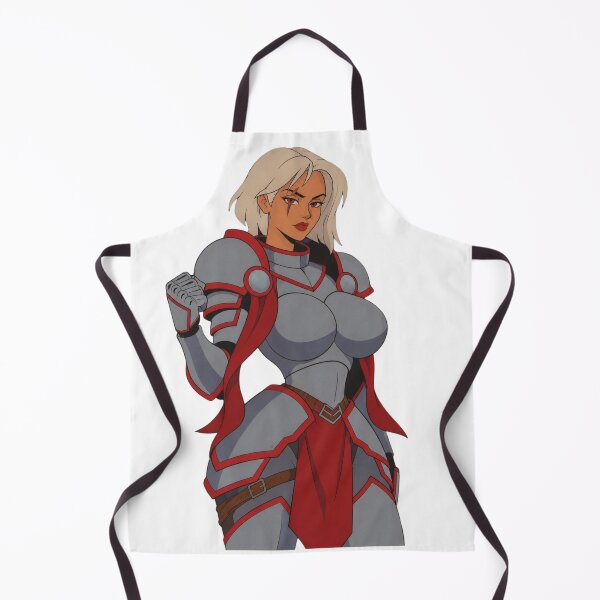 Item preview, Vintage Fantasy Warrior Woman – Red Armor Retro Anime Pin Up designed and sold by  Hollow Moon Studios..