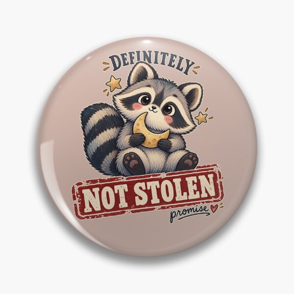 Item preview, Definitely Not Stolen – Innocent Raccoon Moon Illustration designed and sold by  MAD's Recreation Studio.