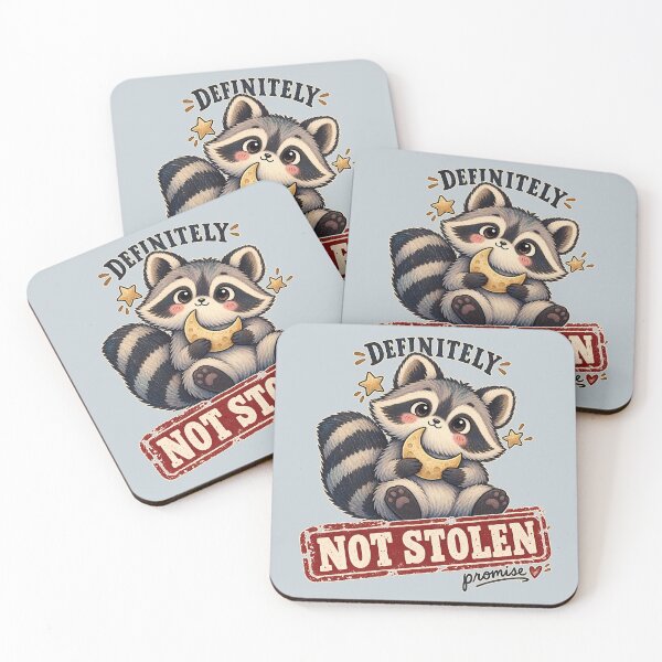 Item preview, Definitely Not Stolen – Innocent Raccoon Moon Illustration designed and sold by  MAD's Recreation Studio.
