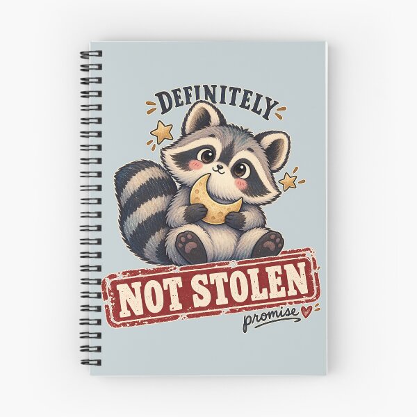 Item preview, Definitely Not Stolen – Innocent Raccoon Moon Illustration designed and sold by  MAD's Recreation Studio.