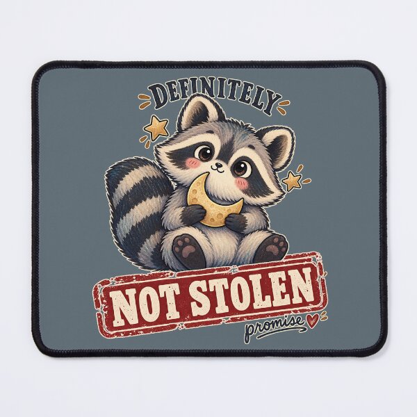 Item preview, Definitely Not Stolen – Innocent Raccoon Moon Illustration designed and sold by MAD's Recreation Studio.