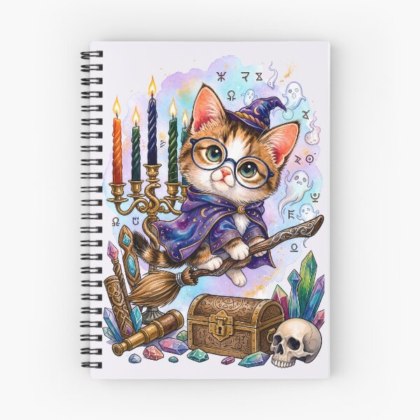 Item preview, Copy of Cute Watercolor Wizard Cat - Magical Kawaii Kitten designed and sold by SuperMama1973.