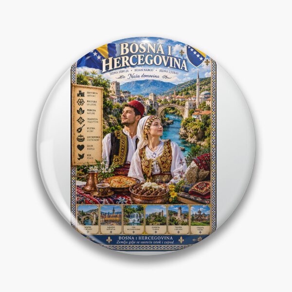 Item preview, Bosnia Travel Poster Vintage - Mostar Bridge & Balkan Retro Travel Art designed and sold by alexcorporation.