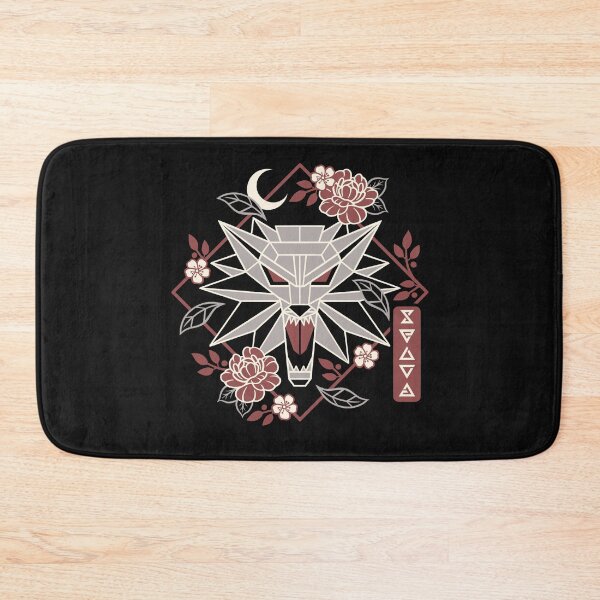 Item preview, Geometric White Wolf Medallion with magical runes designed and sold by NemiMakeit.
