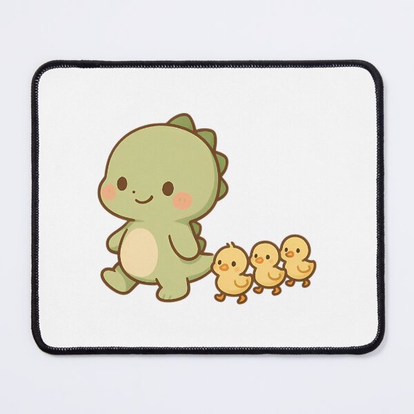 Item preview, Dino And Ducklings - Chibi Dinosaur With Adorable Duckling Group designed and sold by NesWorks.