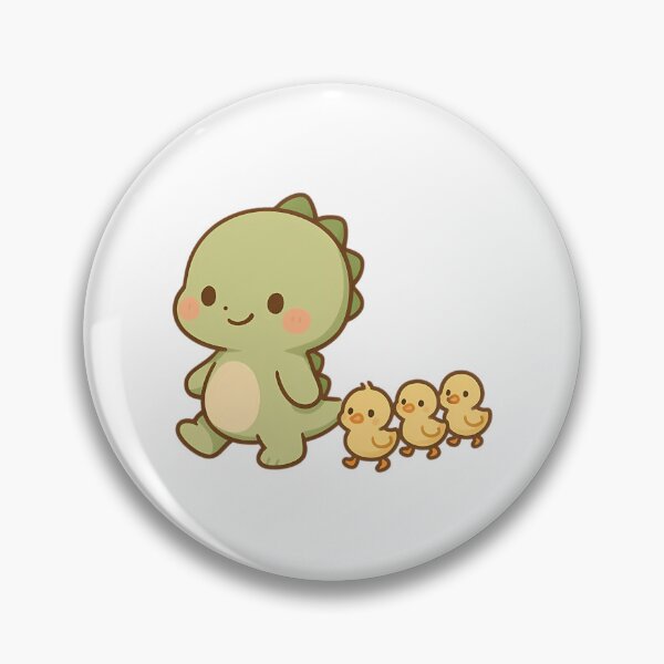 Item preview, Dino And Ducklings - Chibi Dinosaur With Adorable Duckling Group designed and sold by NesWorks.