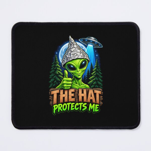 Item preview, The Hat Protects Me Tin Foil Hat Alien UFO Conspiracy Graphic designed and sold by Whirx.