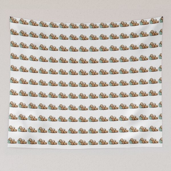 Item preview, Cozy Sloth Sipping Coffee Relaxing With Pillow designed and sold by Moizento.