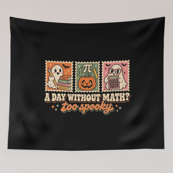 Item preview, A Day Without Math Too Spooky Funny Halloween Teacher Graphic designed and sold by Whirx.