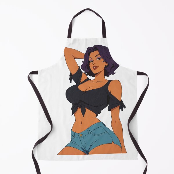 Artikelvorschau, Vintage-Pin-up-Girl mit Kurven – Retro-70er-Jahre-Stil, lila Haare entworfen und verkauft von  Hollow Moon Studios..
