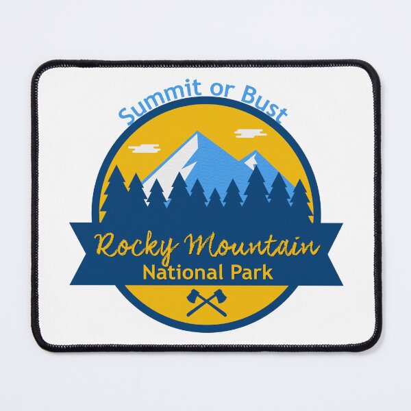 Item preview, Rocky Mountain National Park Badge | Summit or Bust Vintage Colorado Hiking Travel Design designed and sold by DonnaRaine.