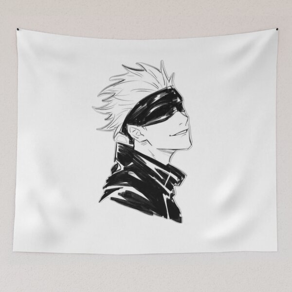 Item preview, Gojo Satoru Side Profile Sketch – Jujutsu Kaisen Black & White Anime Art designed and sold by frantuliuss.
