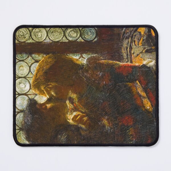 Item preview, The kiss, romantic spellbinding wall decor painting print by Gaetano Previati designed and sold by Jéanpaul Ferro.