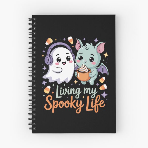 Item preview, Living My Spooky Life – Cute Ghost Bat Halloween Art designed and sold by jkrphoto.