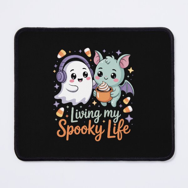 Item preview, Living My Spooky Life – Cute Ghost Bat Halloween Art designed and sold by jkrphoto.