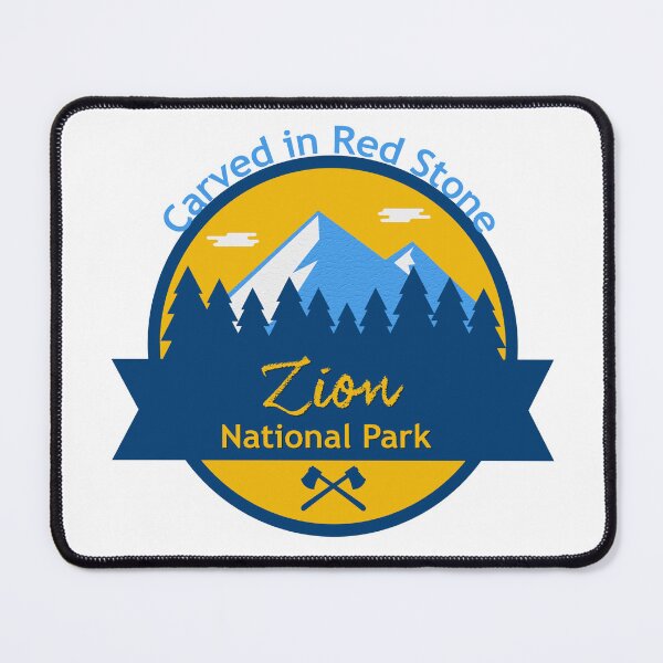 Item preview, Zion National Park Badge | Carved in Red Stone Vintage Utah Canyon Travel Design designed and sold by DonnaRaine.