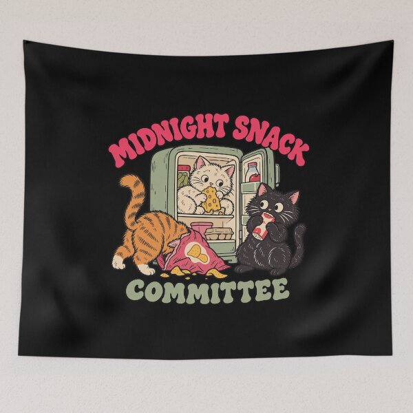 Item preview, Midnight Snack Committee Funny Cats at the Fridge designed and sold by AMICO77.