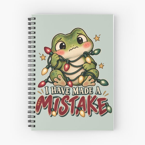 Item preview, I Have Made a Mistake – Christmas Lights Frog Illustration designed and sold by  MAD's Recreation Studio.