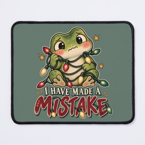 Item preview, I Have Made a Mistake – Christmas Lights Frog Illustration designed and sold by MAD's Recreation Studio.