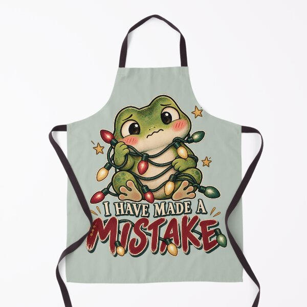 Item preview, I Have Made a Mistake – Christmas Lights Frog Illustration designed and sold by  MAD's Recreation Studio.